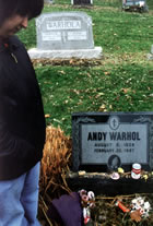 Close-up, Julie over Andy Warhol's Sinple Grave